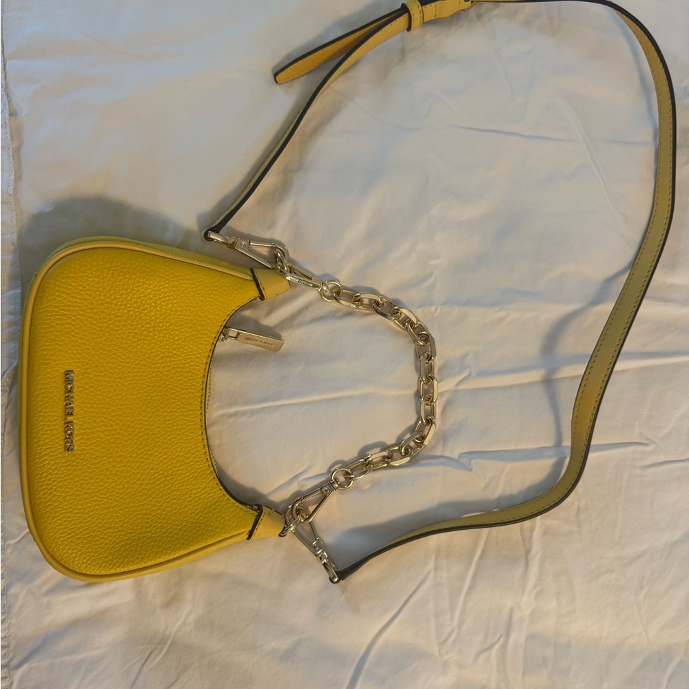 Michael Kors Vibrant Yellow Shoulder Bag with Chain Strap